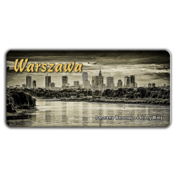 Magnes elastyczny metalizowany panorama WARSZAWA Panorama stolicy od strony Wisły - sepia